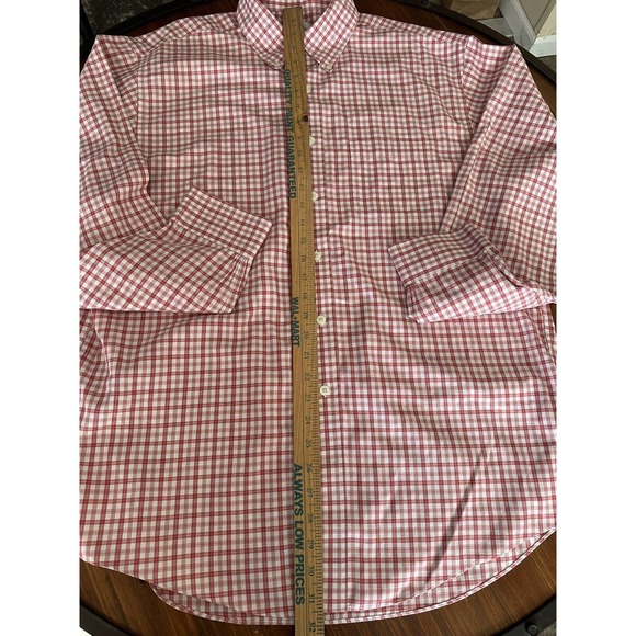 Brooks Brothers 346 Men Size LR Red White Check Regular Fit Long Sleeve Shirt - Picture 5 of 11